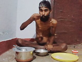 Skinny sexy hot boy Rajeshplayboy993 food eating.