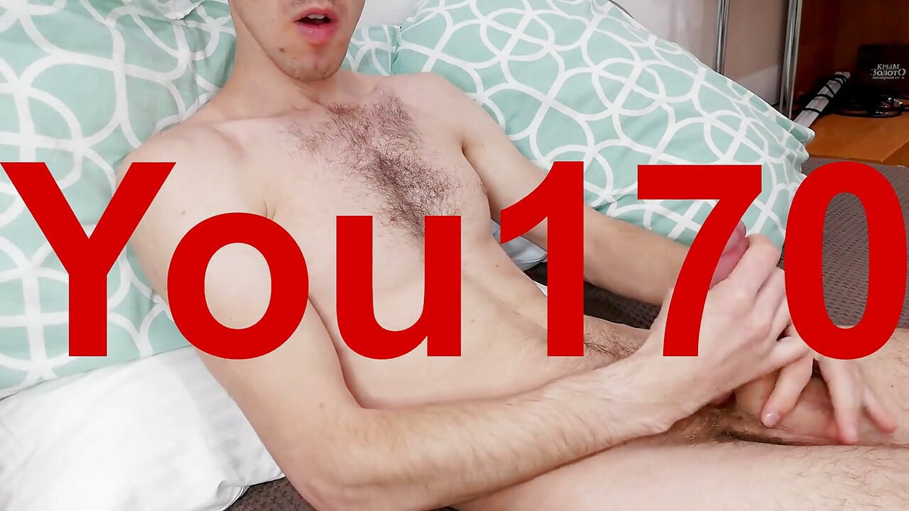 Sweet and gentle masturbation, the guy cums on himself