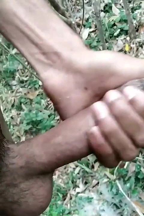 Village desi, grosse bite, masturbation dans la nature