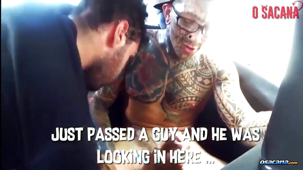 He Sucked in the Car and Took Cum From His Big Cock