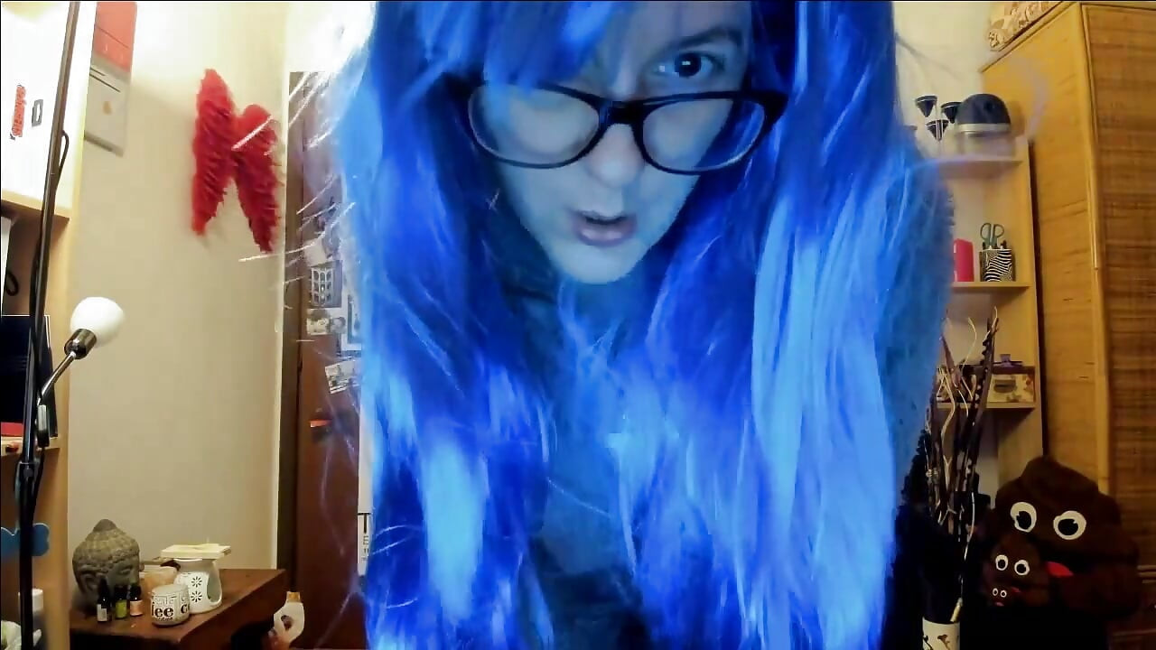 Blue haired girl fart in your face