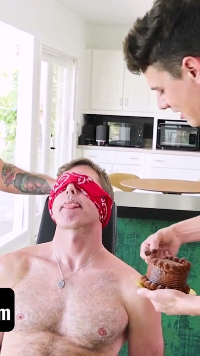 FamilyDick - Tied and Blindfolded Ryan St Michael Gets Surprise Threesome With Boyfriend And Stepson | Clip 1