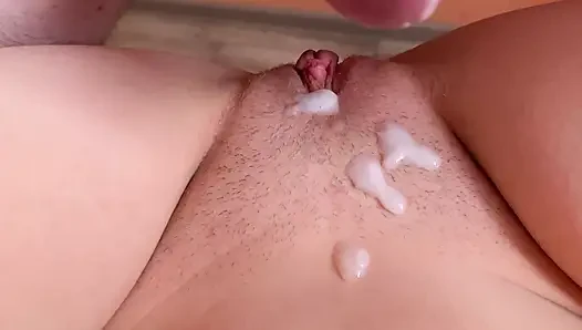He penetrated his girlfriend's tight pussy with his big dick