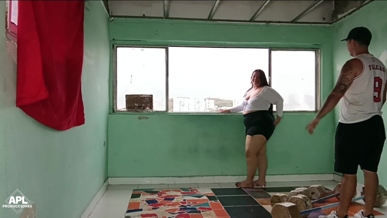 My stepson was working out to get his muscles hard, but I put something else on him