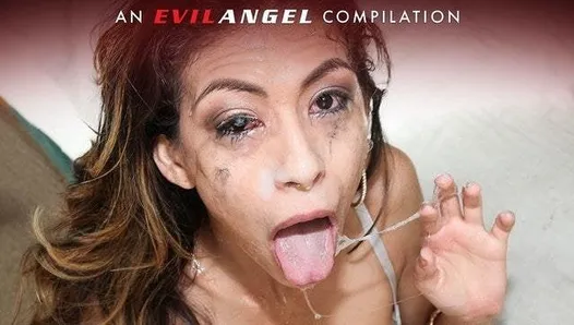 Evilangel - najbardziej niechlujna kompilacja blowjobs i twarzy