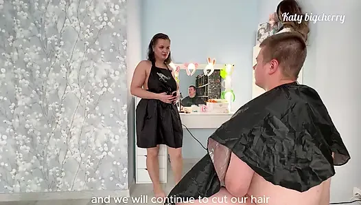 Stepmom hairdresser let me jerk off and fuck her