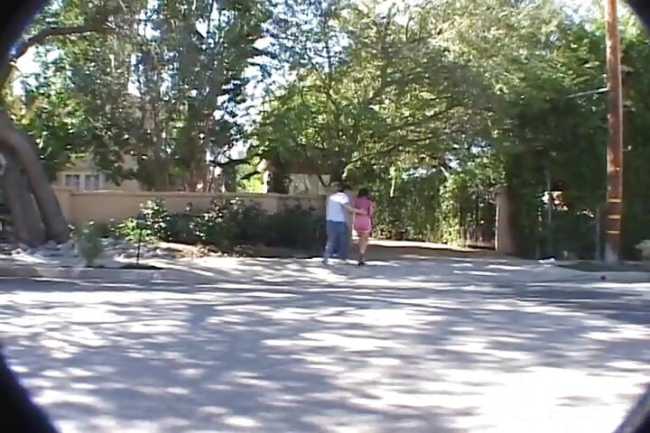 Skinny babe sucks a huge cock while riding another in hot threesome
