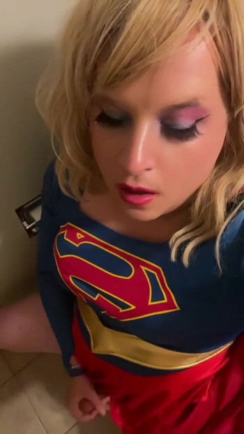 Iconic moment from "Shameless Sissy Supergirl Jerks Off on Snapchat."