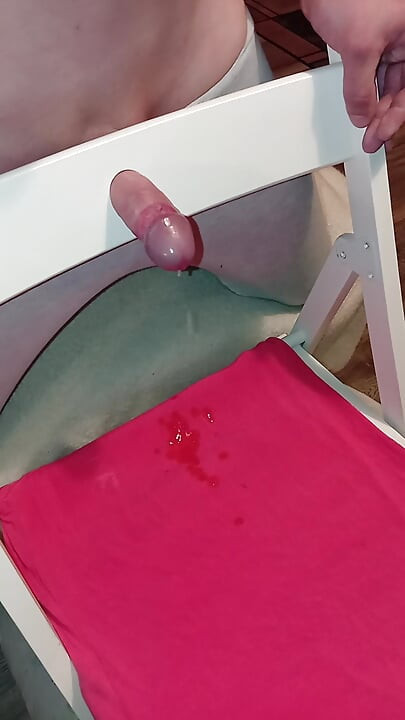 Cumshot in chair