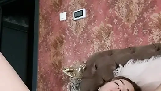 Single mom plays with herself while nobody is at home