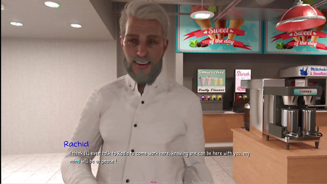 Metf #31:ラディアはカウンターの下で彼にフェラチオをし、口いっぱいに精液を浴びせた