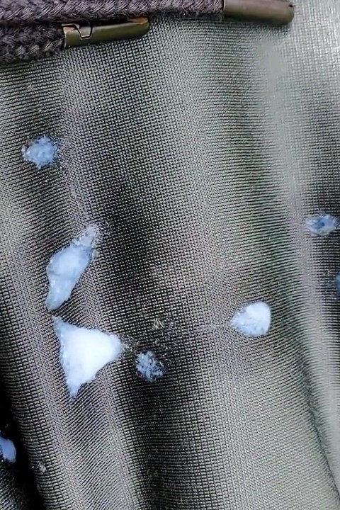 Quick Cum on Shiny Tracksuit - Showing Cum Mess on Tracksuit