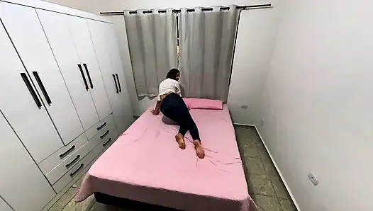 POV - Masturbation with anal plug, moaning and orgasm for her lover.