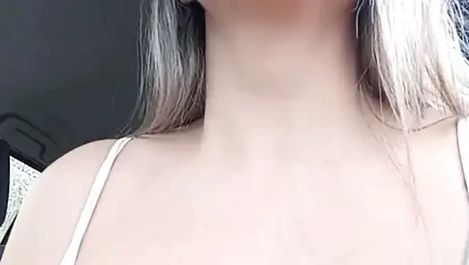 Hot blonde gets horny in public