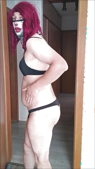A horny trans woman undresses and masturbates to ejaculation.