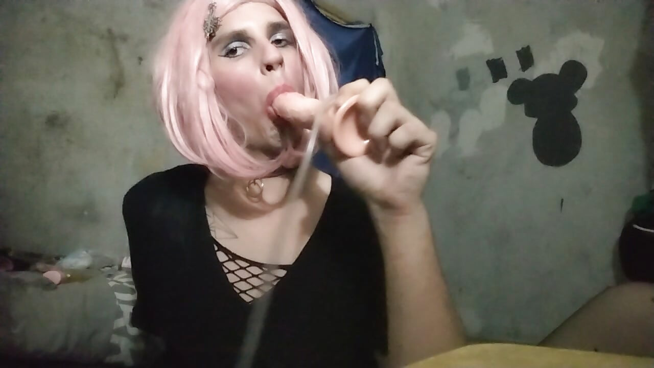 Little trans solo toy play asshole
