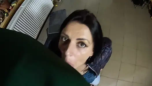 Cameltoe MILF Twerks in Jeans - Blowjob & Cum All Over My Puffy Jacket 334