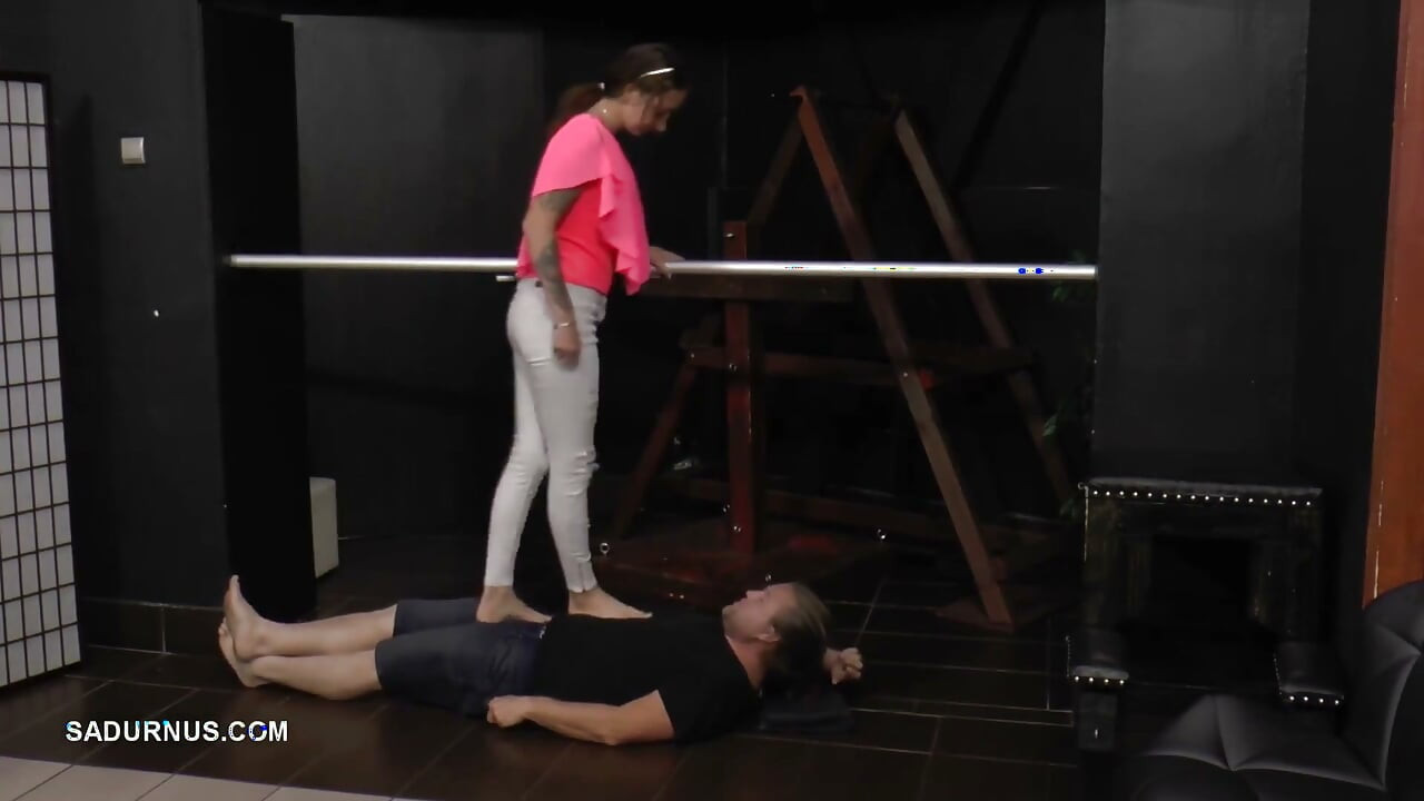 Under Evangeline's Foot Slave's Face