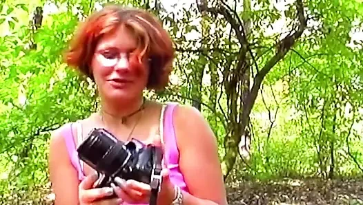 Mature Redhead MILF Takes Facial Cum Outdoors