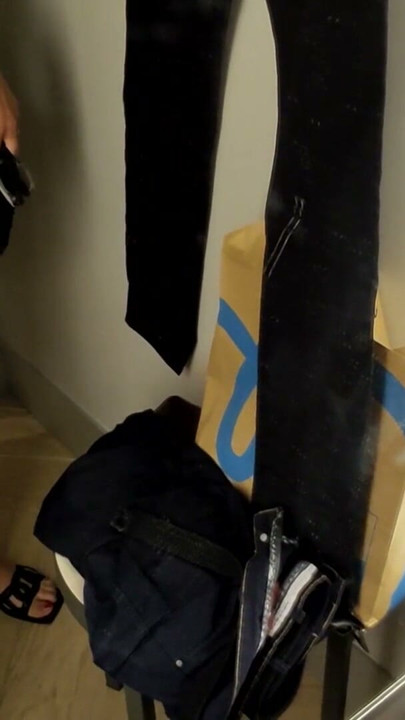 #2 I pull out my cock in front of a girl in the public dressing room and she helps me cum - Dick Flash - | Clip 1