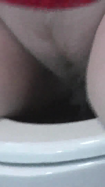 Key moment from "MILF sexy blonde wakes up in morning, pisses, brushes teeth, gets dressed. Fetish peignoir, skirt,"