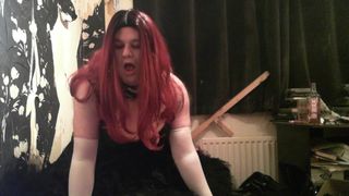 Tink Tol redheadl gown and  glove smoking