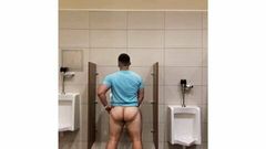 Latin gay showing his ass at public bath
