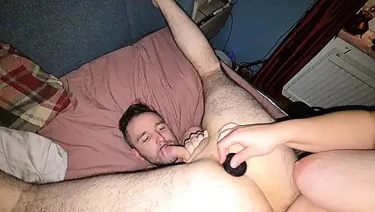 Assisted self suck flaccid cock - uncut raw.mp4