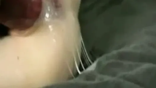Huge dildo in her squirting pussy