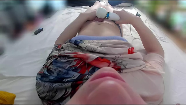 FPOV 18 year old trans woman climaxes with her massage wand