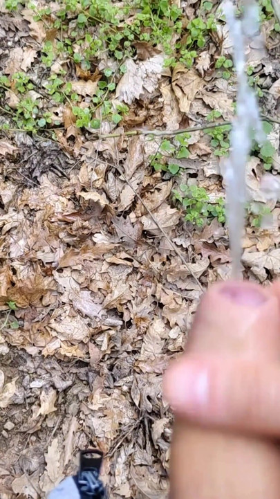 Outdoor Piss, Wank and Cum