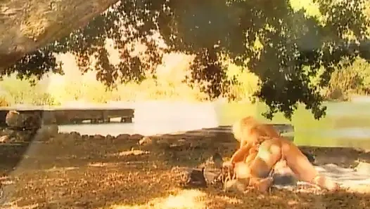 Cewek hot rambut pirang ini dijilat dan dientot habis-habisan di pinggir danau