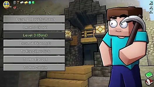 HornyCraft Пародия на Minecraft - Стив получает грязный минет глубокой глотки от Jenny для Diamond