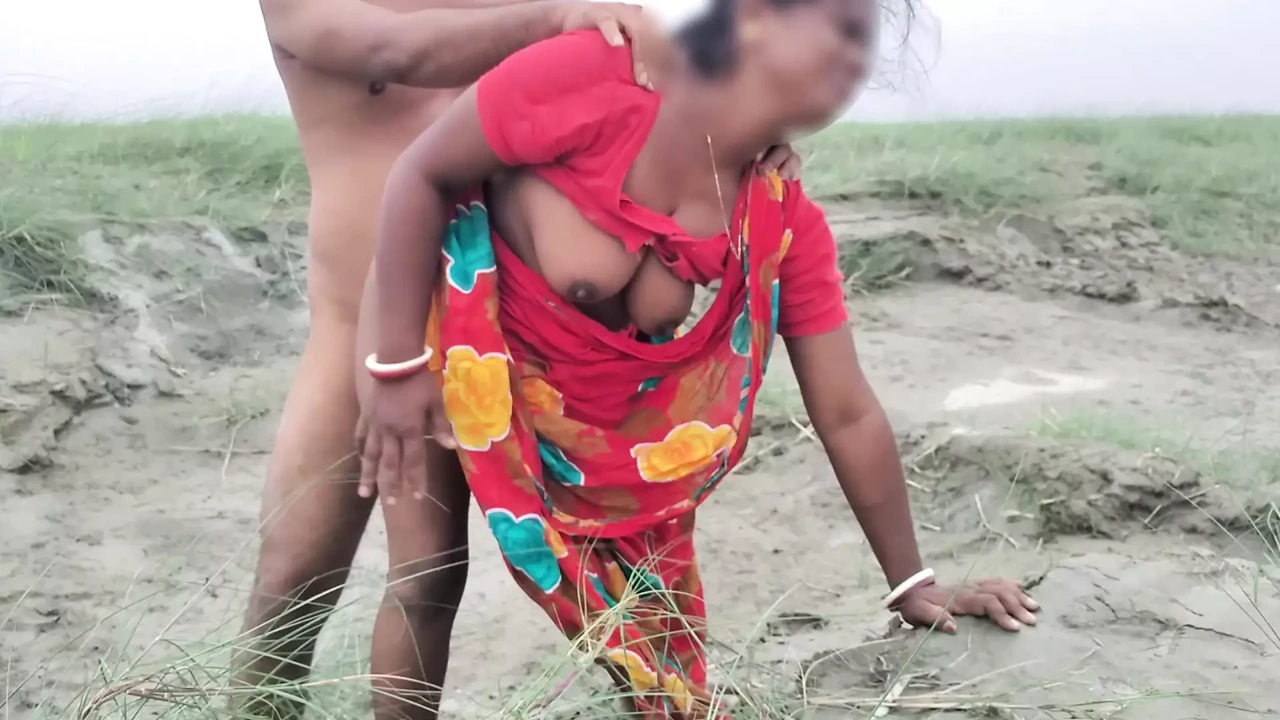 穿着红色纱丽服的家庭主妇去找她的山羊，遇到了一个孟加拉家庭主妇