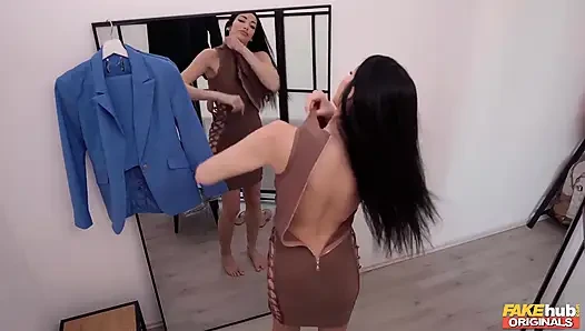 Fakehub Originals - Big-boobed Clea Gaultier Is Trying on Sexy Clothes in the Changing Rooms