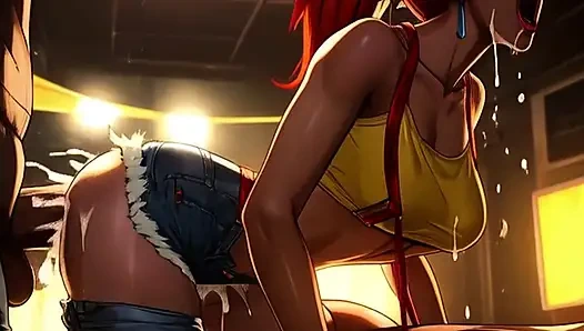 Misty si cewek culuk rambut merah dientot habis-habisan sama besar pria kulit hitam