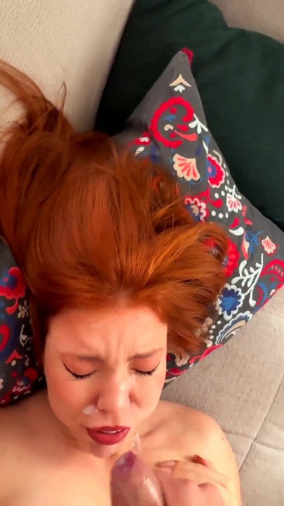 A big compilation of huge cumshots for a redhead beauty. | Clip 2