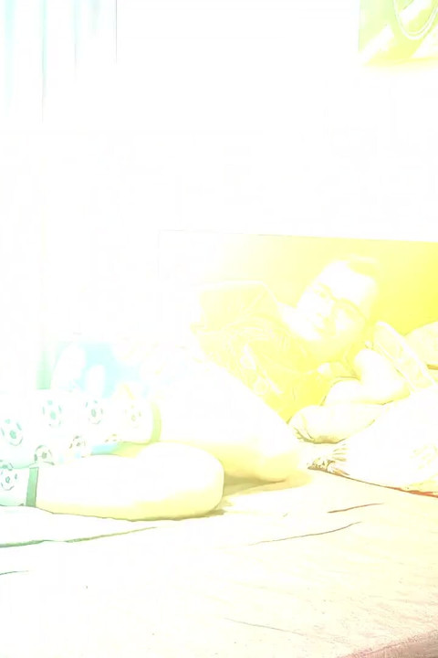 Horny College Boy Jerking off in Bed While Waiting for Stepdaddy