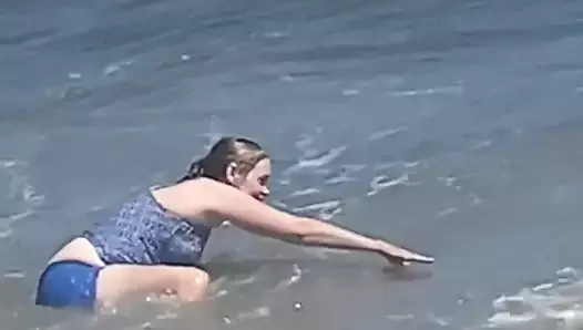 Pasty Milf All Wet At The Beach