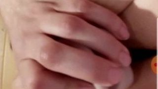 Girlfriend masturbating per pussy whit dildo for me on phone