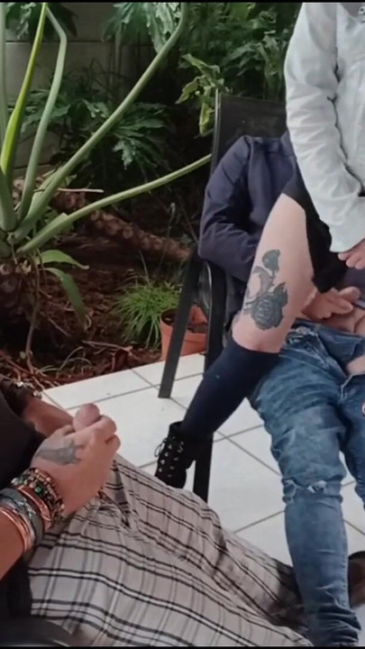 Emotional moment from "Fucking my stepbrother while his dad masturbates and watch outside"