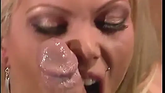 Blonde bombshell gets nailed doggy style