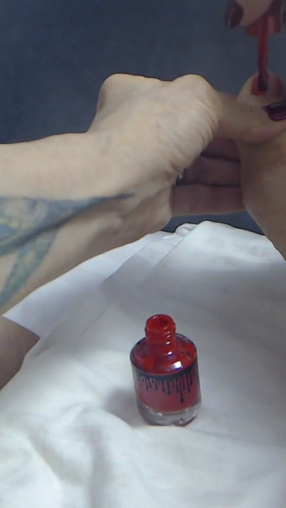 Melissa Johnson Paints Her Toe Nails Red as You touch your manhood | Clip 1