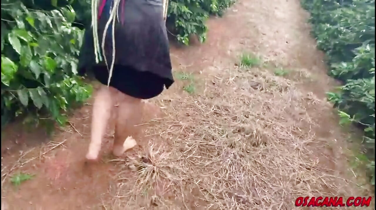Beautiful Young Girl with Dreads Fucks Inside the Coffee Plantation