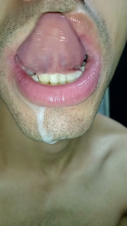 cum in my mouth, play with your cum, and swallow it,sexy lingerie, femboy, trans, gay naughty, tongue, sloopy | Clip 1