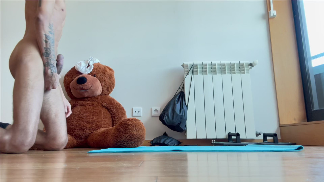 Fucking my teddy bear.