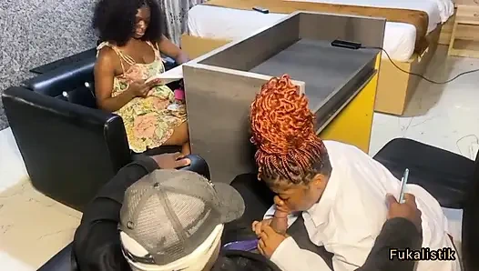 Big tits doctor fucks clients BBC husband in office