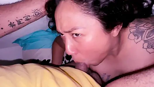 Blowjob and a lot of milk in the braces