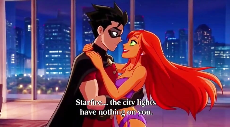 STARFIRE & ROBIN STEAMY PENTHOUSE ROMANCE - Hot 3D Anime Couple