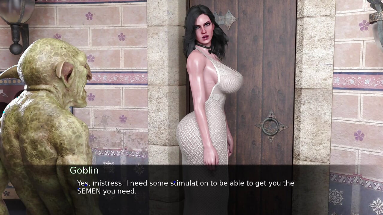 Seksowna kochanka zerżnięta przez swojego goblinowego niewolnika